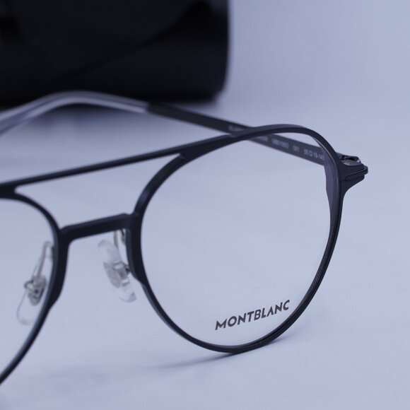 Montblanc MB0195O 001 Aviator Eyeglasses 55mm – Black - Picture 2 of 10